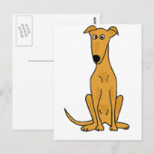 Carte Postale XX- Drôle Carton de Chien Greyhound (Devant / Derrière)