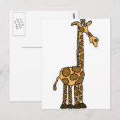 Carte Postale XX- Drôle Carton de Giraffe (Devant / Derrière)