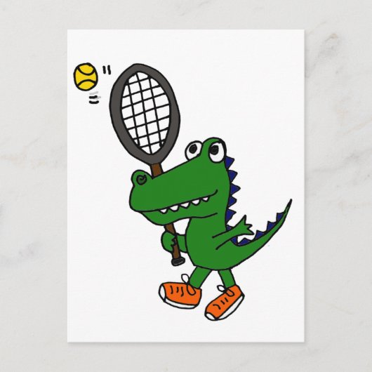 Carte Postale XX- Drôle Gator Jouer Tennis (Devant)