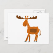 Carte Postale XX- Drôle Moose Art Design (Devant / Derrière)
