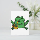 Carte Postale XX- Frog drôle Jouer du saxophone (Debout devant)