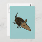Carte Postale XX- Funky Armadillo Art (Devant / Derrière)