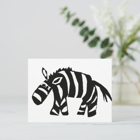 Carte Postale XX- Funky Primitive Art Zebra (Debout devant)