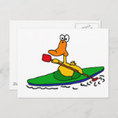 Carte Postale XX- Funny Kayaking Duck (Devant / Derrière)
