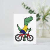 Carte Postale XX- Funny T-rex Dinosaur vélo d'équitation (Debout devant)