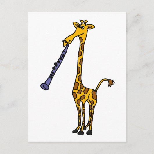 Carte Postale XX- Girafe Playing the Clarinet (Devant)