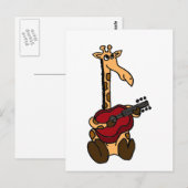 Carte Postale XX- Giraffe fantastique Jouer de la guitare (Devant / Derrière)