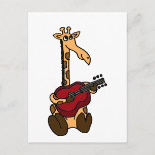 Carte Postale XX- Giraffe fantastique Jouer de la guitare