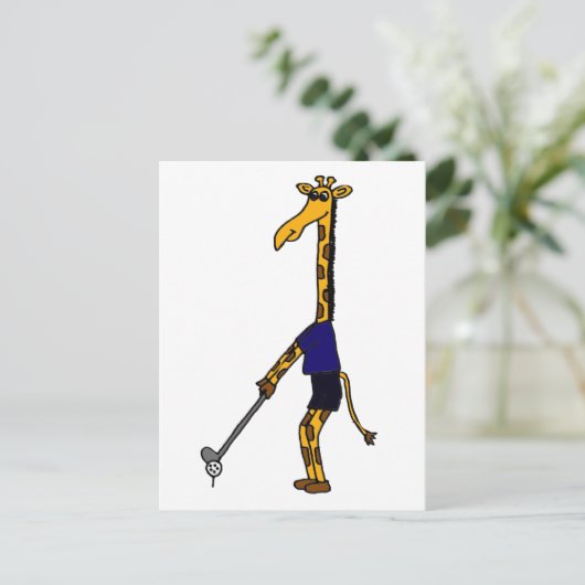 Carte Postale XX- Giraffe Jouer Conception Golf (Debout devant)