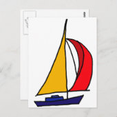 Carte Postale XX- Voilier coloré (Devant / Derrière)