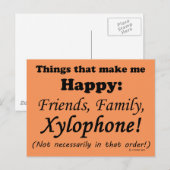Carte Postale Xylophone Me Rend Heureux (Devant / Derrière)