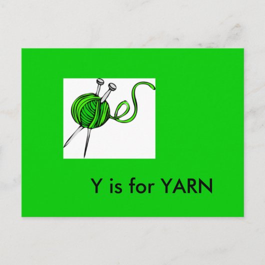 Carte Postale "Y" est pour Yarn Alphabet Flashcard (Devant)