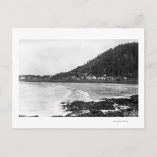 Carte Postale Yachat, Oregon Town View et Ocean Photo