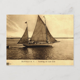 Carte Postale Yachting on Lake Erie, Buffalo NY 1909 vintage