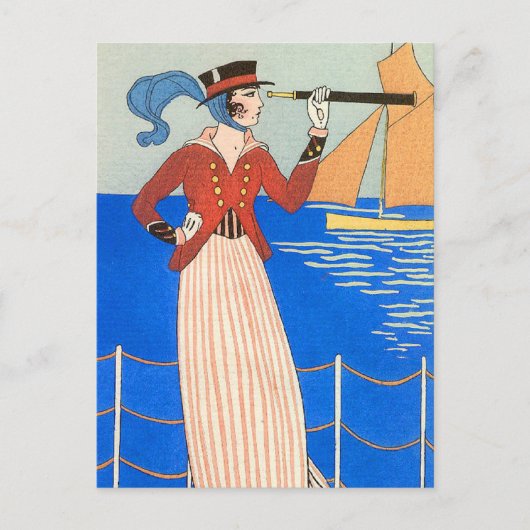 Carte Postale Yachting Wear by George Barbier (Devant)