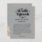 Carte Postale Yahweh | Noms de Dieu Écriture Dévotionnelle (Devant / Derrière)