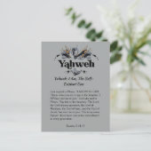 Carte Postale Yahweh | Noms de Dieu Écriture Dévotionnelle (Debout devant)