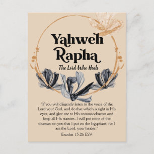 Carte Postale Yahweh Rapha   Noms de Dieu Écriture Dévotionnelle
