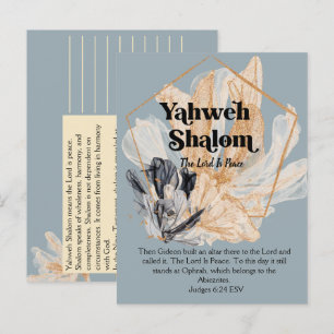 Carte Postale Yahweh Shalom   Noms de Dieu Écriture Dévotionnell