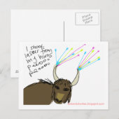 Carte Postale Yak cosmique #3 (Devant / Derrière)