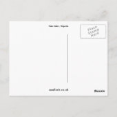 Carte Postale Yam Tuber, Nigeria (Dos)