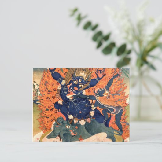 Carte Postale Yama Dharmaraja Déité bouddhiste (Debout devant)