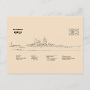 Carte Postale Yamato - Plan directeur des navires SD