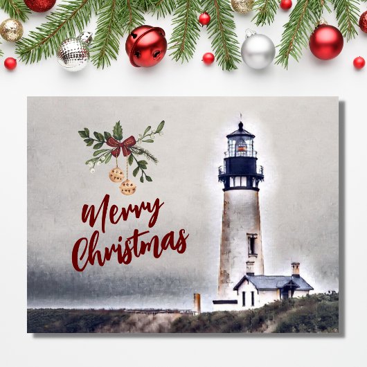 Carte Postale Yaquina Head Lighthouse Joyeux Noël Vacances