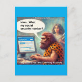 Carte Postale Yarg’s First Login: Banking Like a Caveman (Devant)