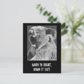 Carte Postale Yawning Koala, une citation drôle (Debout devant)