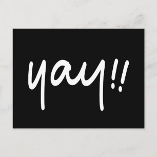 Carte Postale YAY Happy Congratulations Handwriting Uplifting