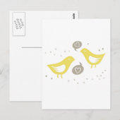 Carte Postale yellow birds talking about love (Devant / Derrière)