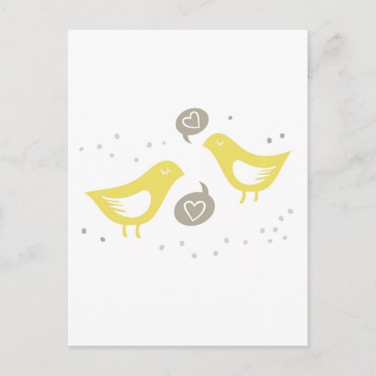 Carte Postale yellow birds talking about love (Devant)