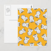 Carte Postale Yellow Cute Animal Pattern (Devant / Derrière)