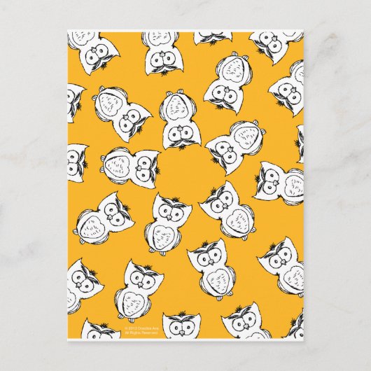 Carte Postale Yellow Cute Animal Pattern (Devant)
