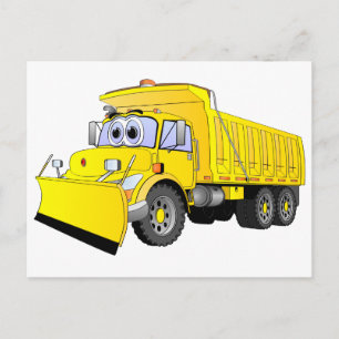 Carte Postale Yellow Dump Truck Cartoon