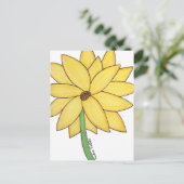 Carte Postale Yellow Flower- Blank Folded Greeting Card (Debout devant)