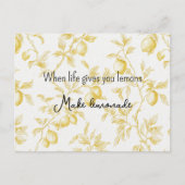 Carte Postale Yellow Fruit Lemons Make Lemonade (Devant)