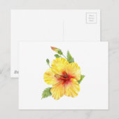 Carte Postale Yellow Hibiscus Botanical (Devant / Derrière)