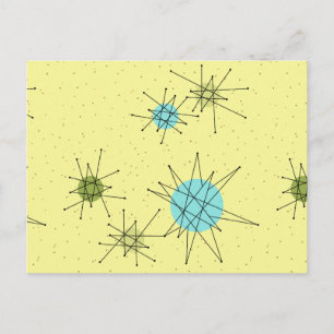 Carte Postale Yellow Iconic Atomic Starburts
