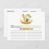 Carte Postale Yellow Kitchen Tools Fête des mariées Recette Cart (Devant / Derrière)