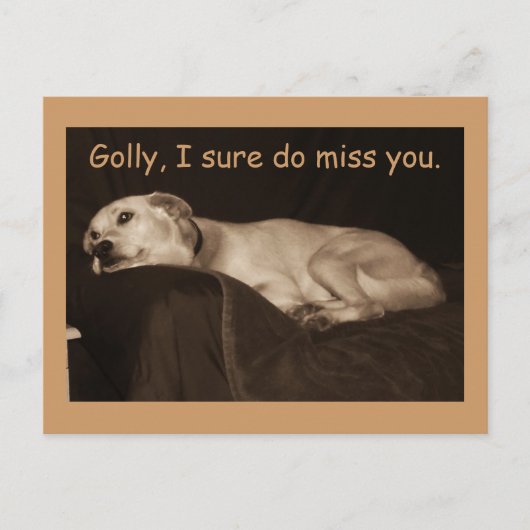 Carte Postale Yellow Lab Pit Husky Golly Je Sais Que Vous Manque (Devant)