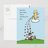 Carte Postale Yellow Labrador Angel (Devant / Derrière)