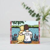 Carte Postale Yellow Labrador et maman 2 (Debout devant)