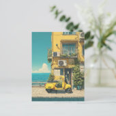 Carte Postale Yellow Scooter by Seaside (Debout devant)