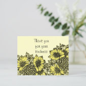 Carte Postale Yellow Sunflower Thank You Postcard (Debout devant)