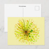 Carte Postale Yellow wildflower dandelion watercolor flower (Devant / Derrière)