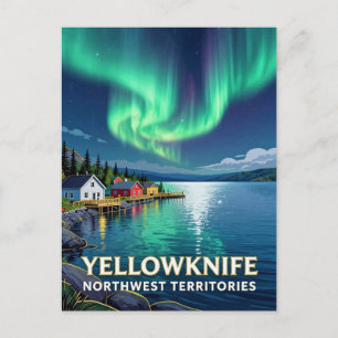 Carte Postale Yellowknife Territoires du Nord-Ouest Aurore 🌌