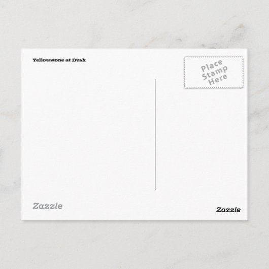 Carte postale Yellowstone (Dos)