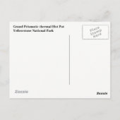 Carte postale Yellowstone (Dos)